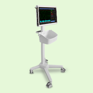 patient monitor mobile trolley with basket