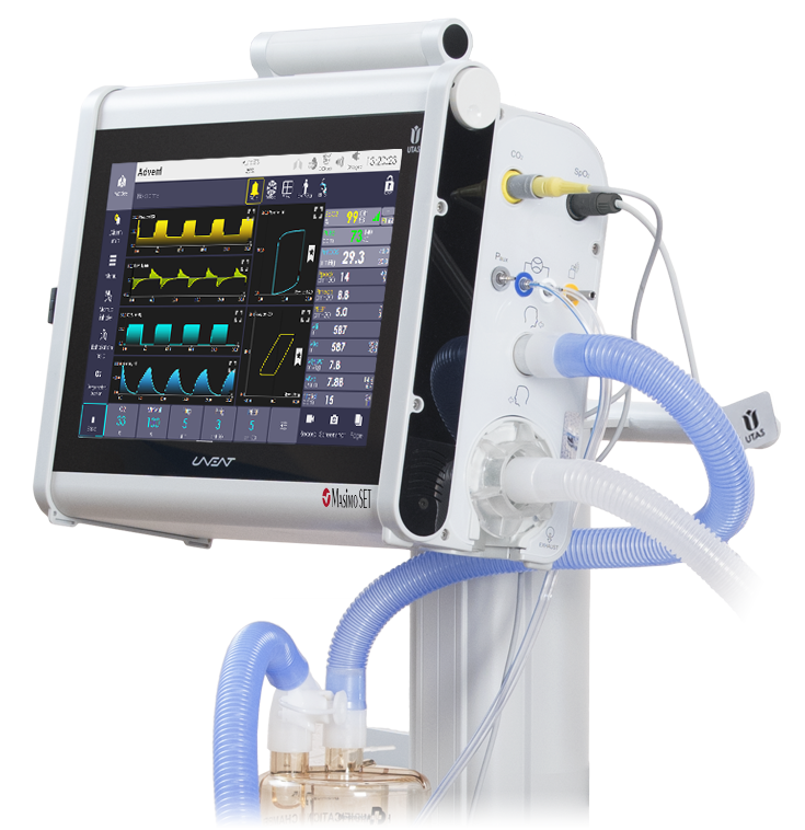 lung ventilator with built-in turbine