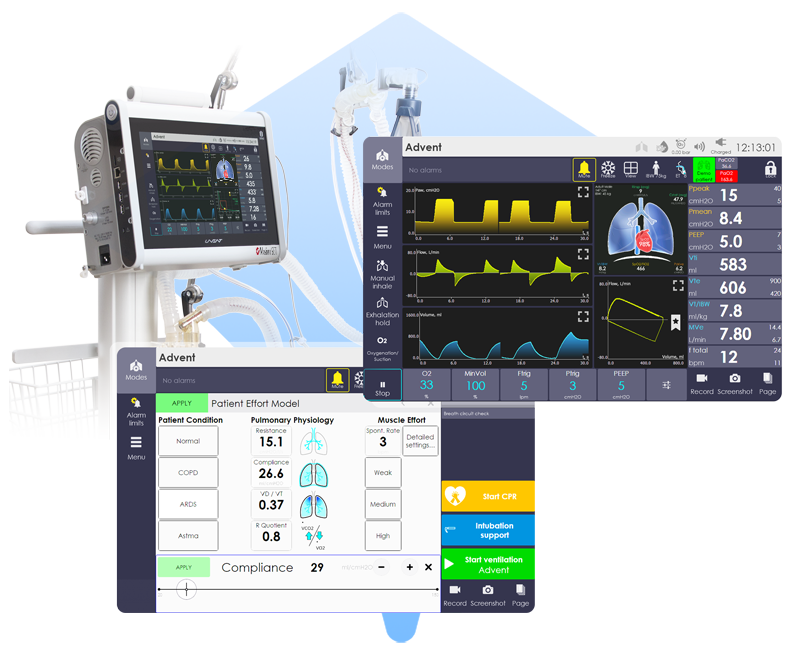 uvent-s lung ventilator training simulator