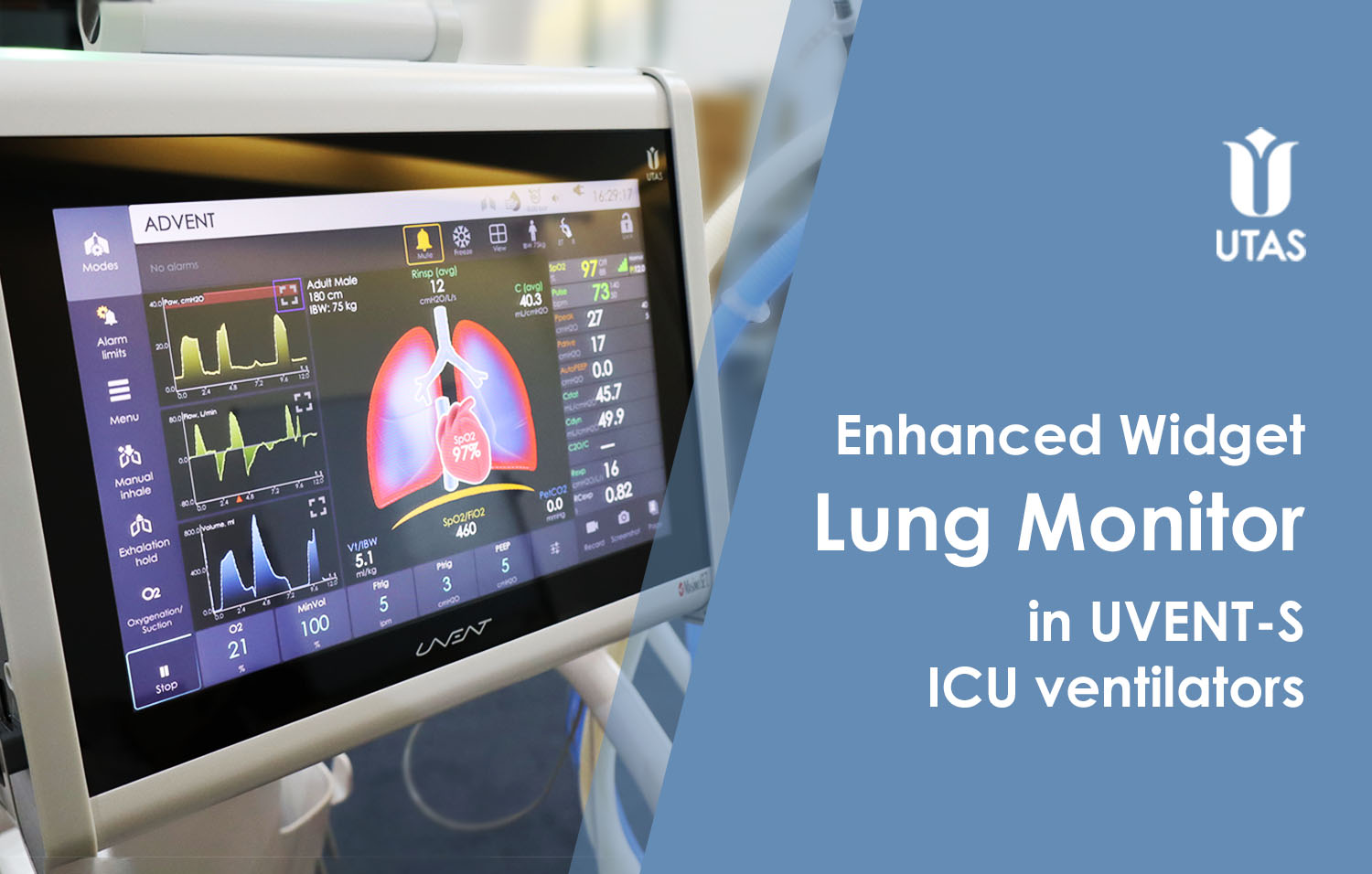 lung monitor in ICU ventilator UVENT-S